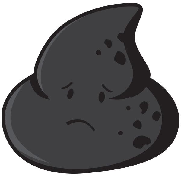 Black tarry dog poop